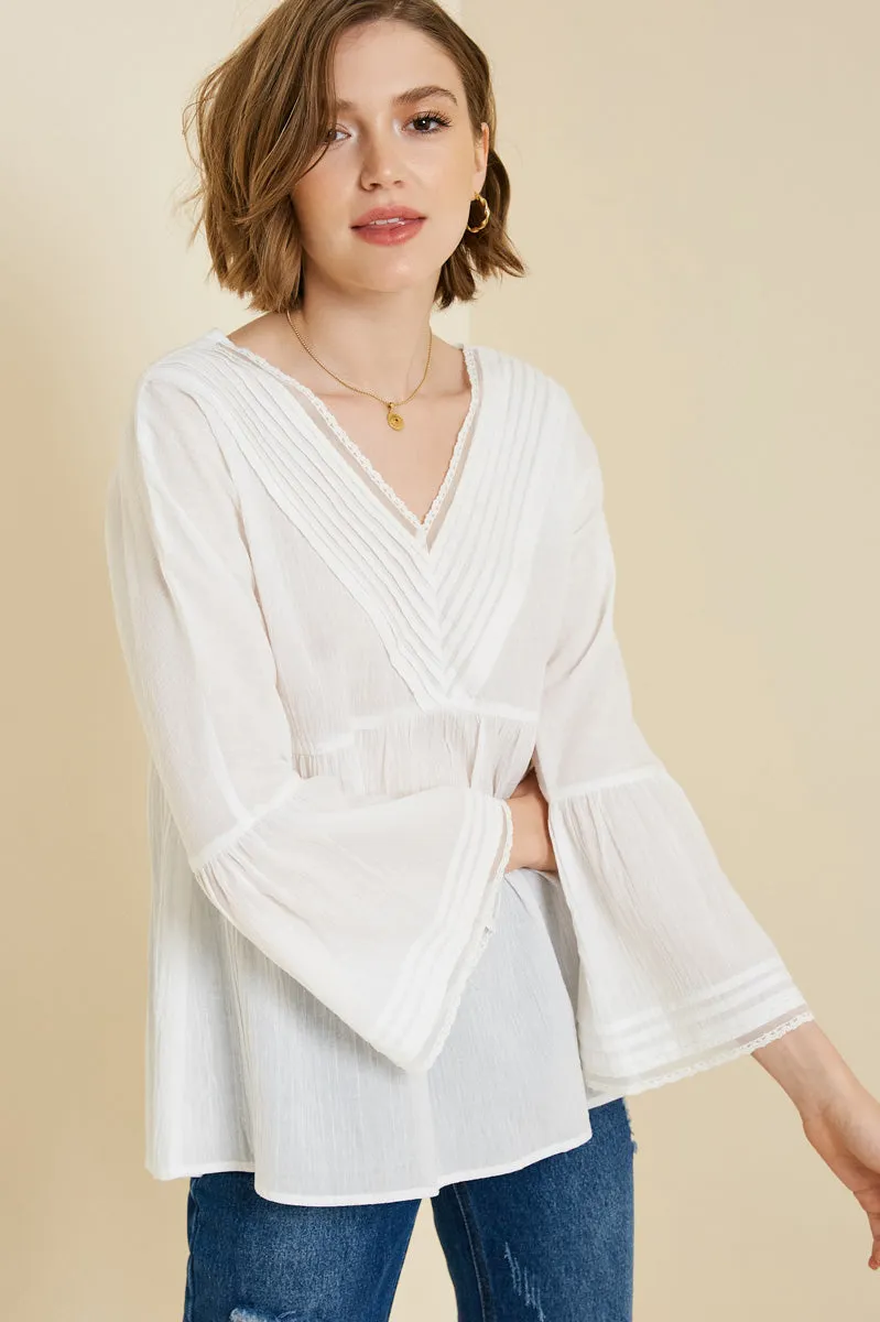 Womens Pintuck Empire Waist Blouse sold by Hayden