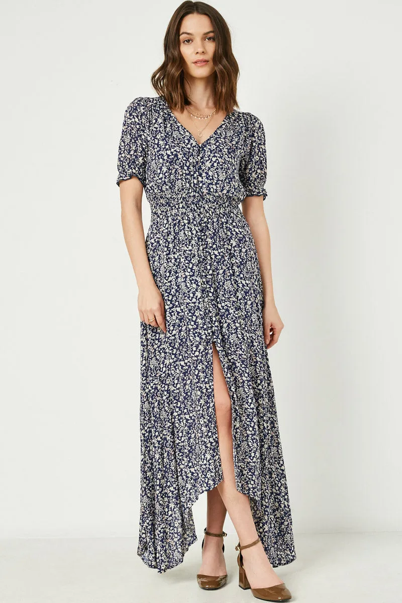 Womens Floral Ruched Waist Maxi Dress sold by Hayden