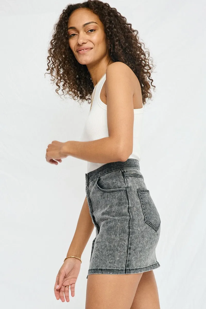 Womens Washed Button Up Denim Skirt sold by Hayden product image thumbnail 5