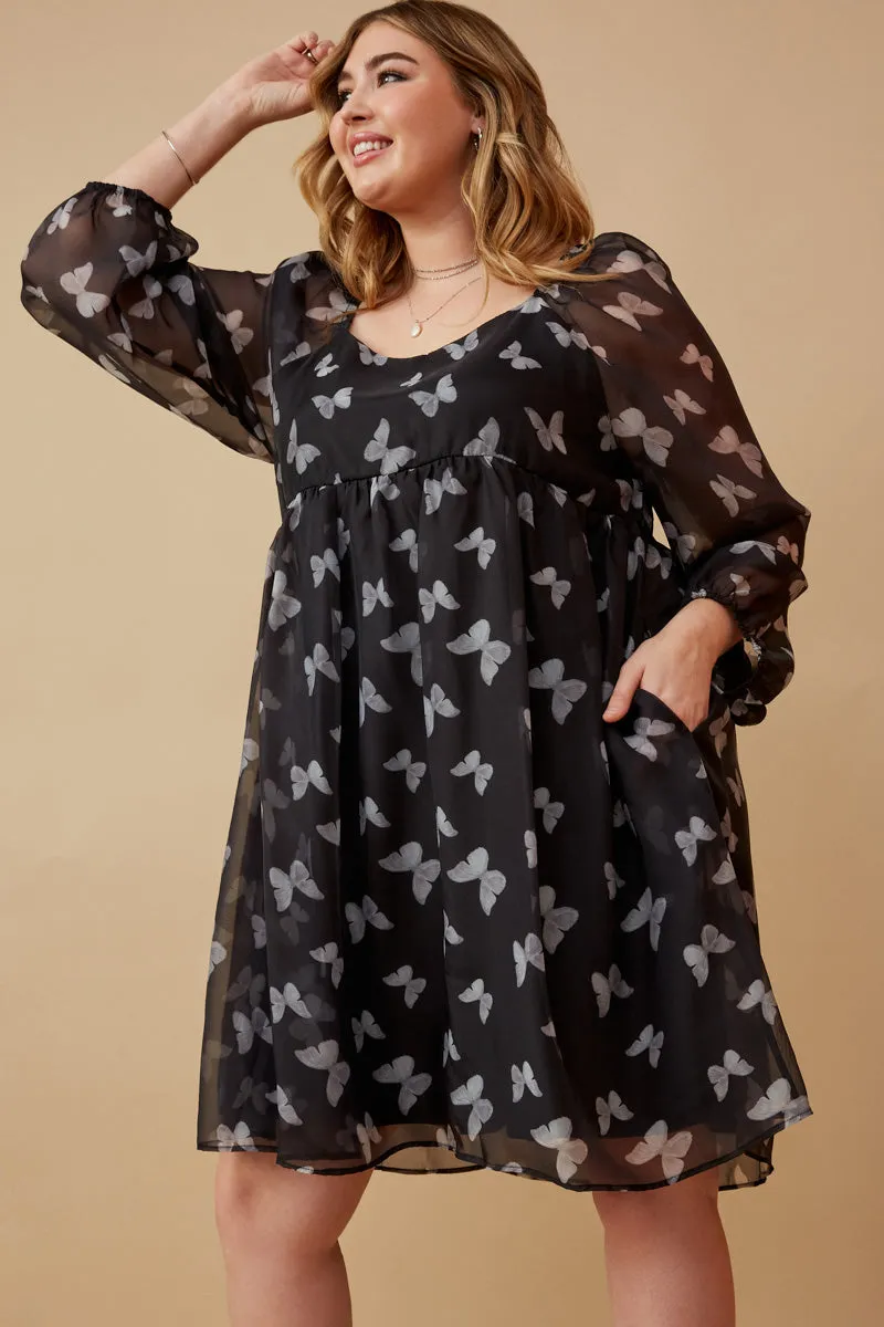 Womens Butterfly Print Square Neck Chiffon Dress sold by Hayden product image thumbnail 2