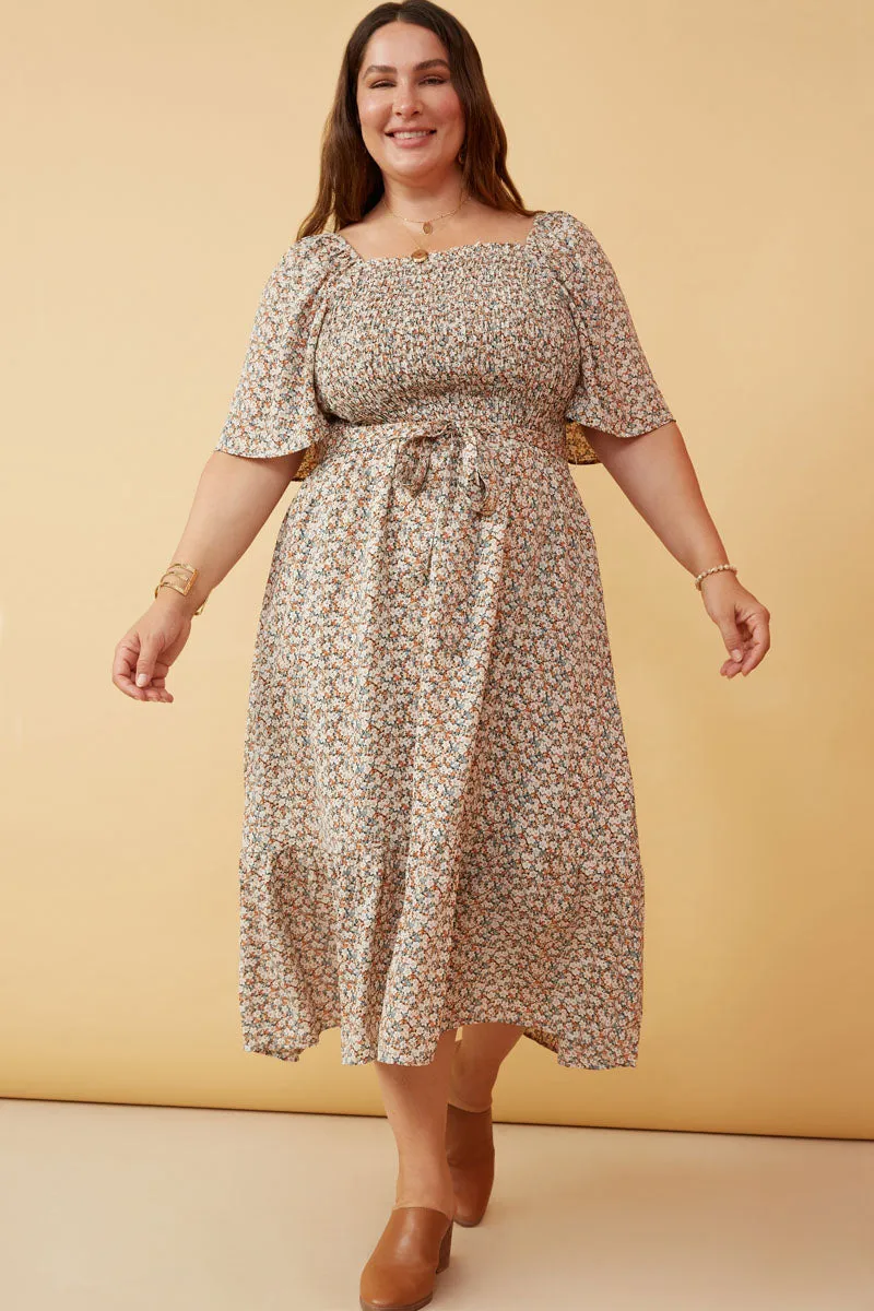 Womens Ditsy Floral Smocked Belted Dress sold by Hayden product image thumbnail 2