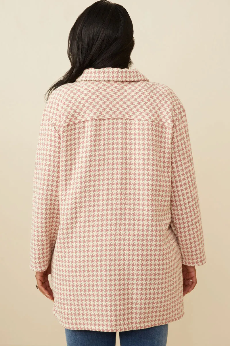 Womens Houndstooth Patch Pocket Buttoned Soft Coat sold by Hayden product image thumbnail 4