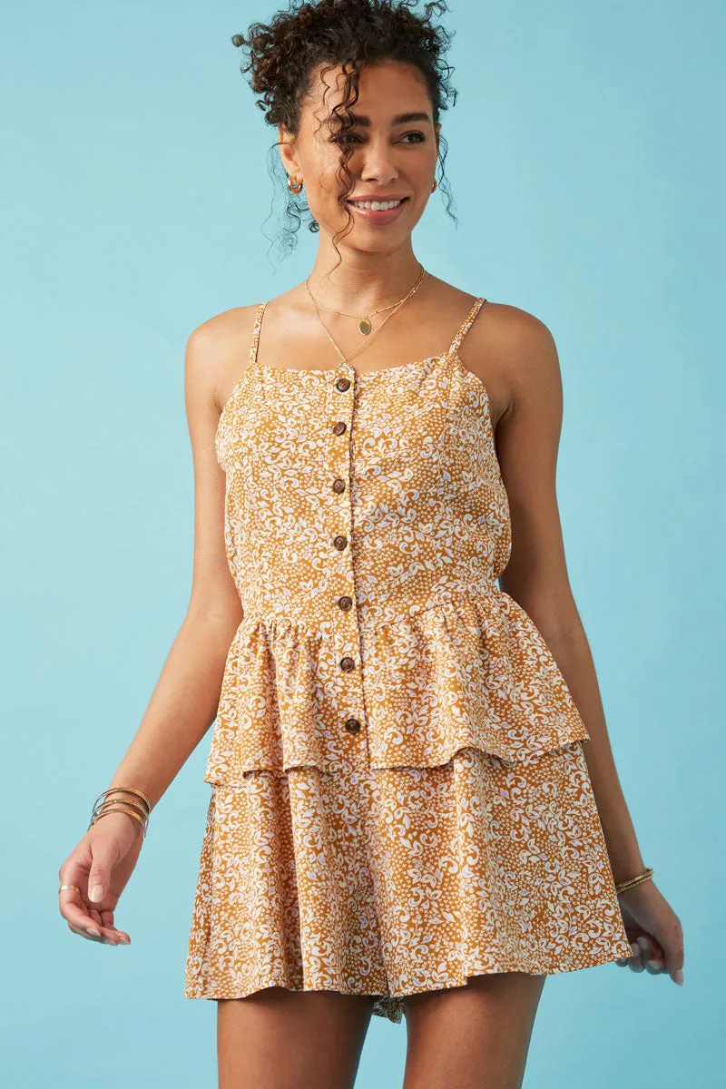 Womens Floral Paisley Buttoned Wide Leg Romper sold by Hayden product image thumbnail 3