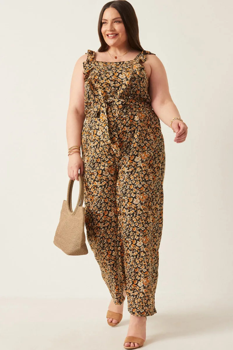 Womens Belted Ruffle Shoulder Jumpsuit sold by Hayden product image thumbnail 2