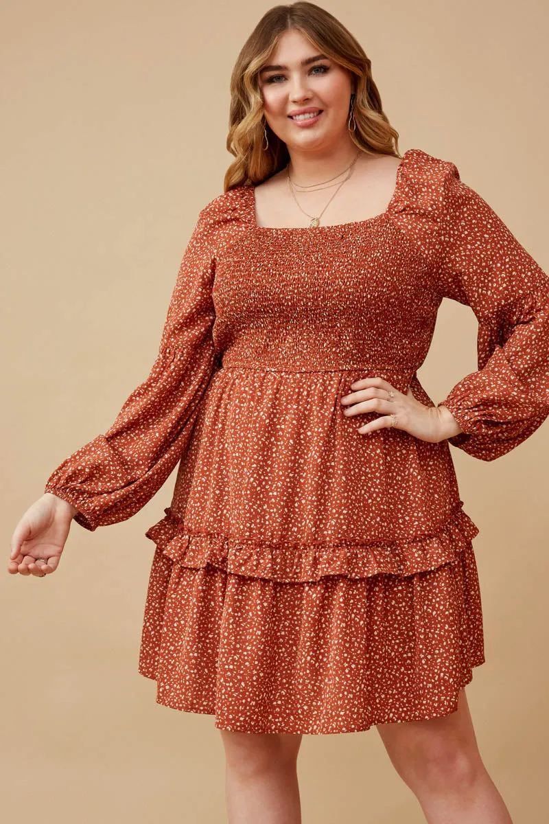 Womens Smocked Bodice Puff Sleeve Ruffled Dress sold by Hayden product image thumbnail 2