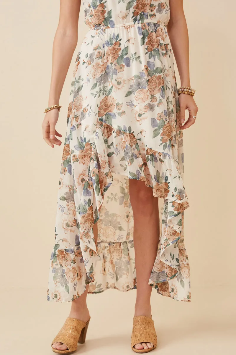 Womens Ruffled High Low Hem Sleeveless Maxi Dress sold by Hayden product image thumbnail 4