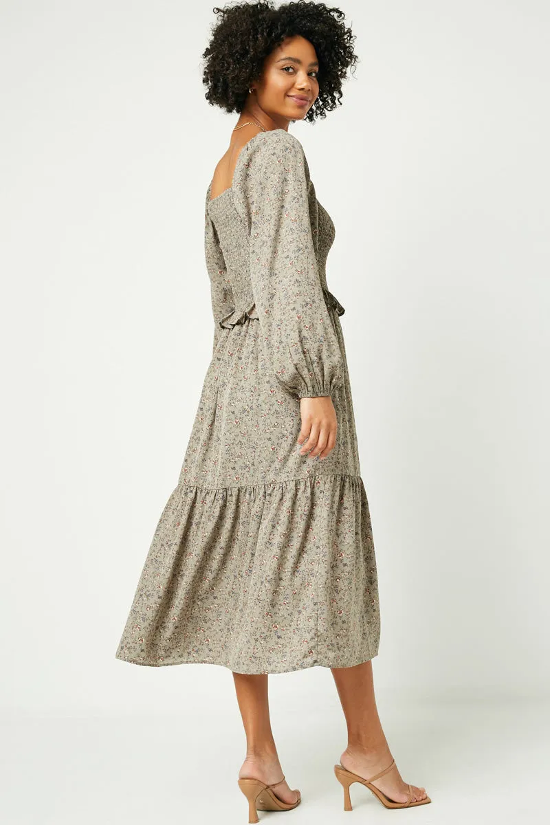 Womens Puff Sleeve Smocked Bodice Midi Dress sold by Hayden product image thumbnail 4