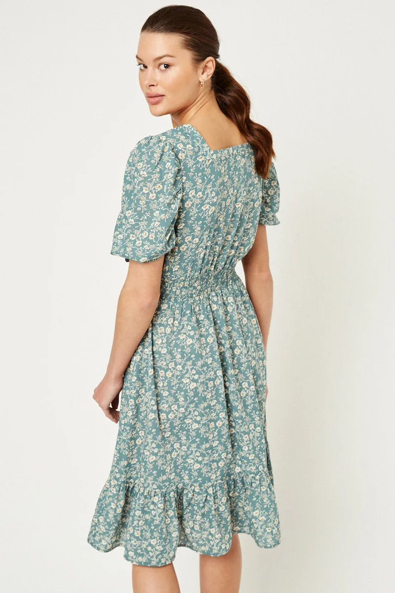 Womens Floral Square Neck Midi Dress sold by Hayden product image thumbnail 5