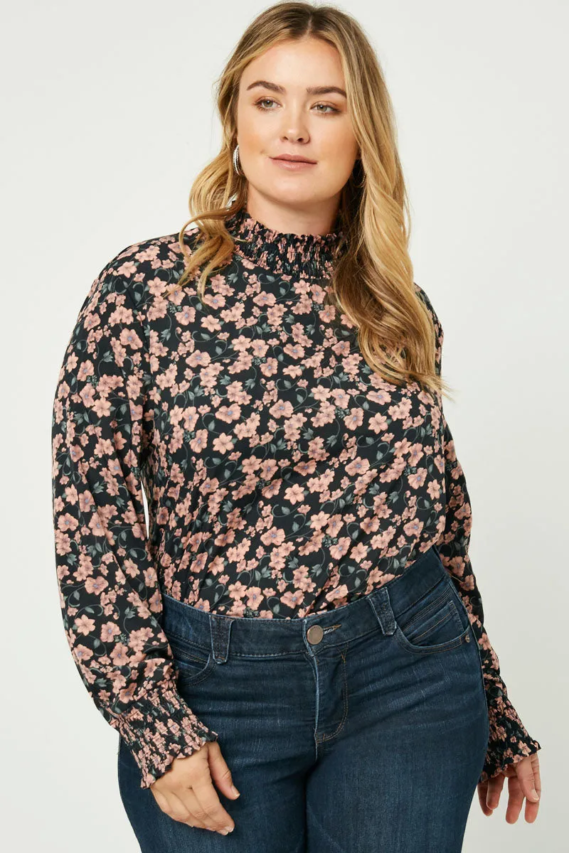 Womens Ruffle Neck Smocked Cuff Top sold by Hayden product image thumbnail 2