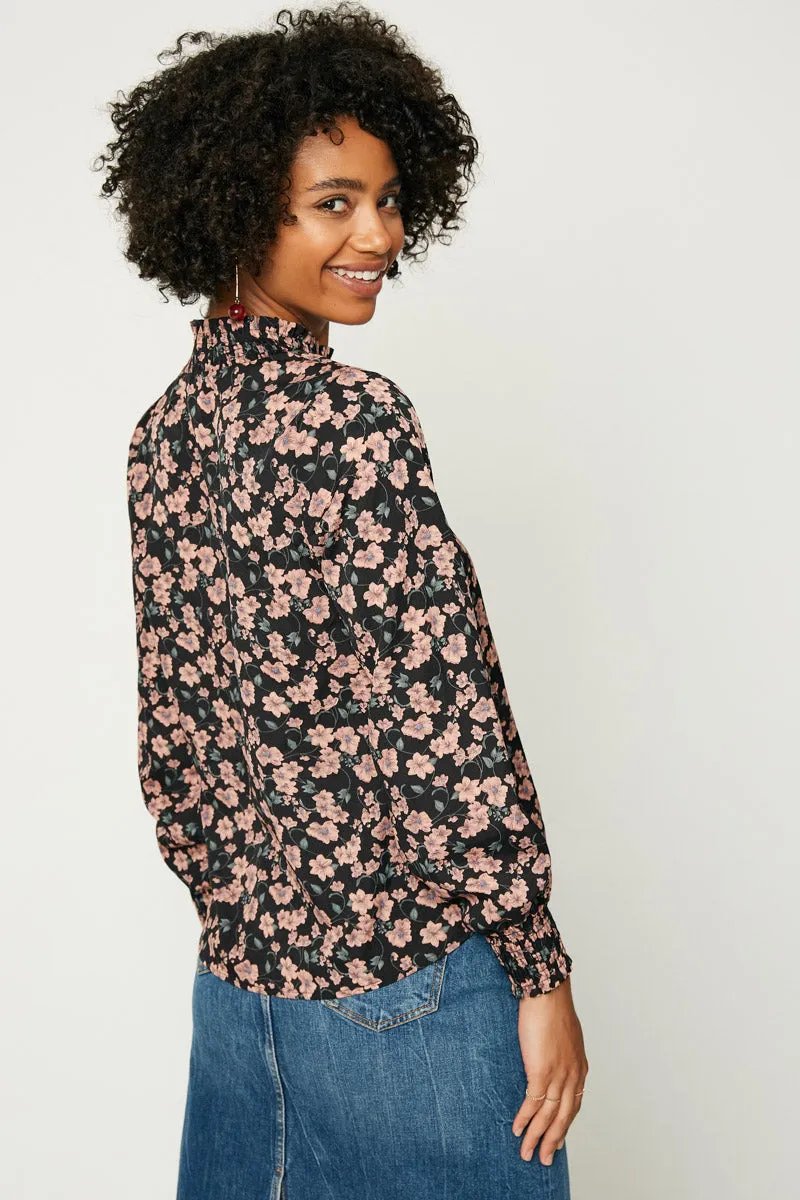 Womens Ruffle Neck Smocked Cuff Top sold by Hayden product image thumbnail 3