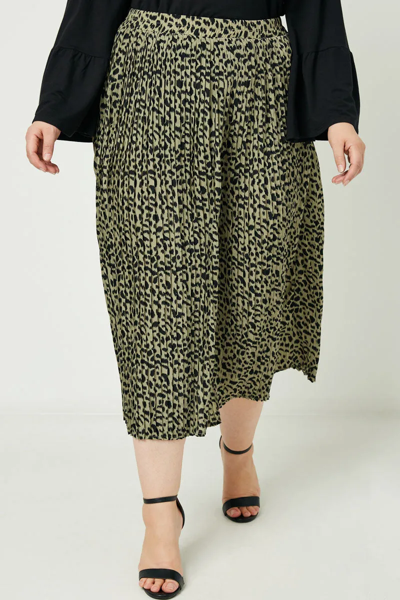 Womens Leopard Print Pleated Midi Skirt sold by Hayden product image thumbnail 2