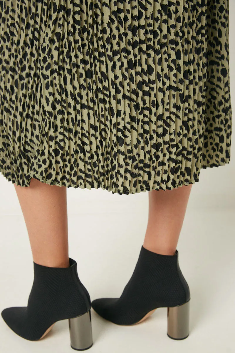 Womens Leopard Print Pleated Midi Skirt sold by Hayden product image thumbnail 3