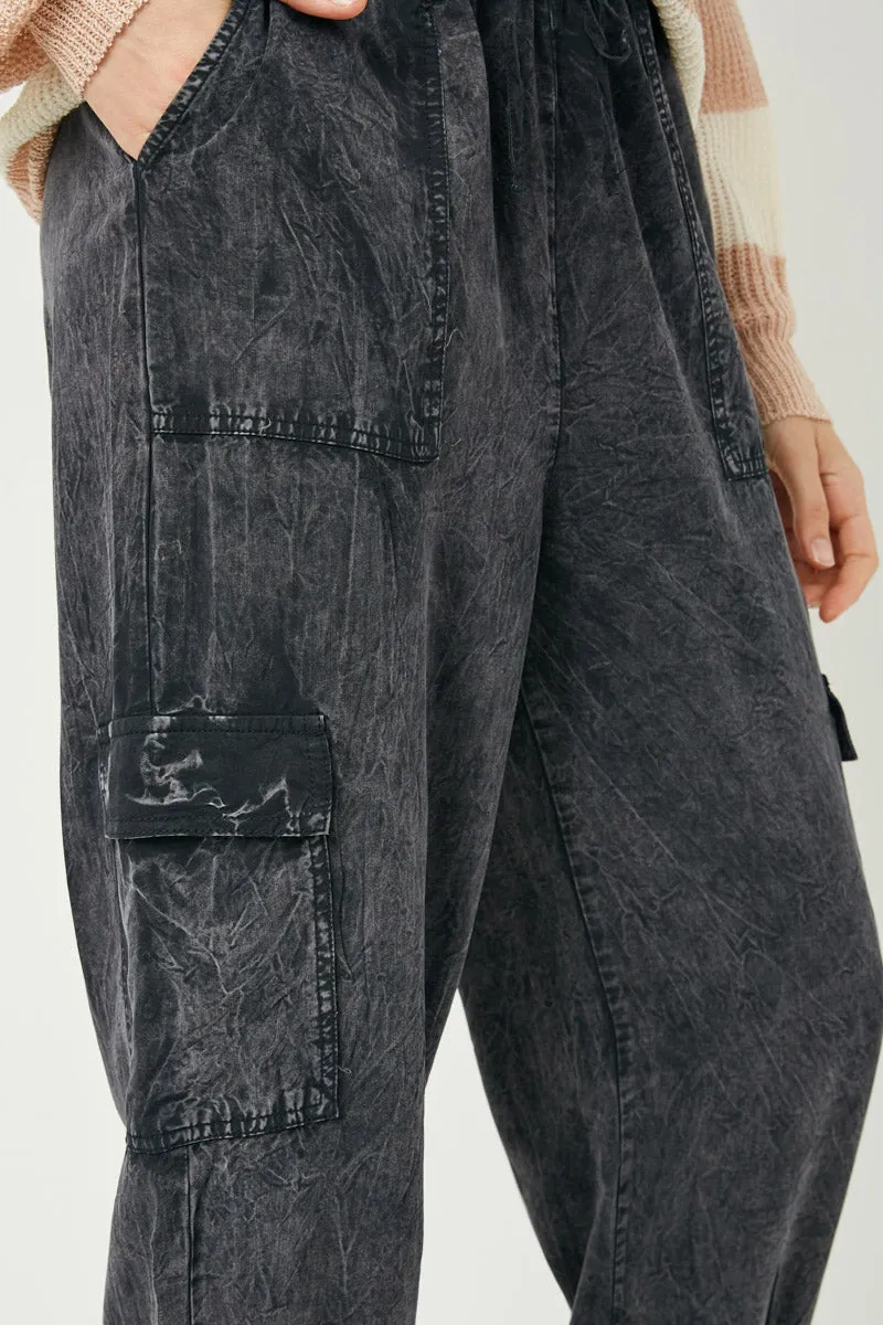 Womens Mineral Washed Cargo Joggers sold by Hayden product image thumbnail 3
