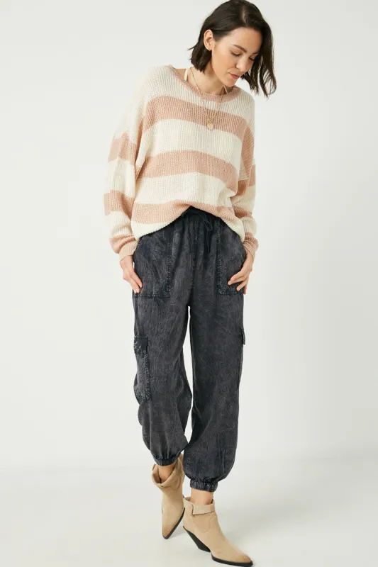 Womens Mineral Washed Cargo Joggers made by Hayden