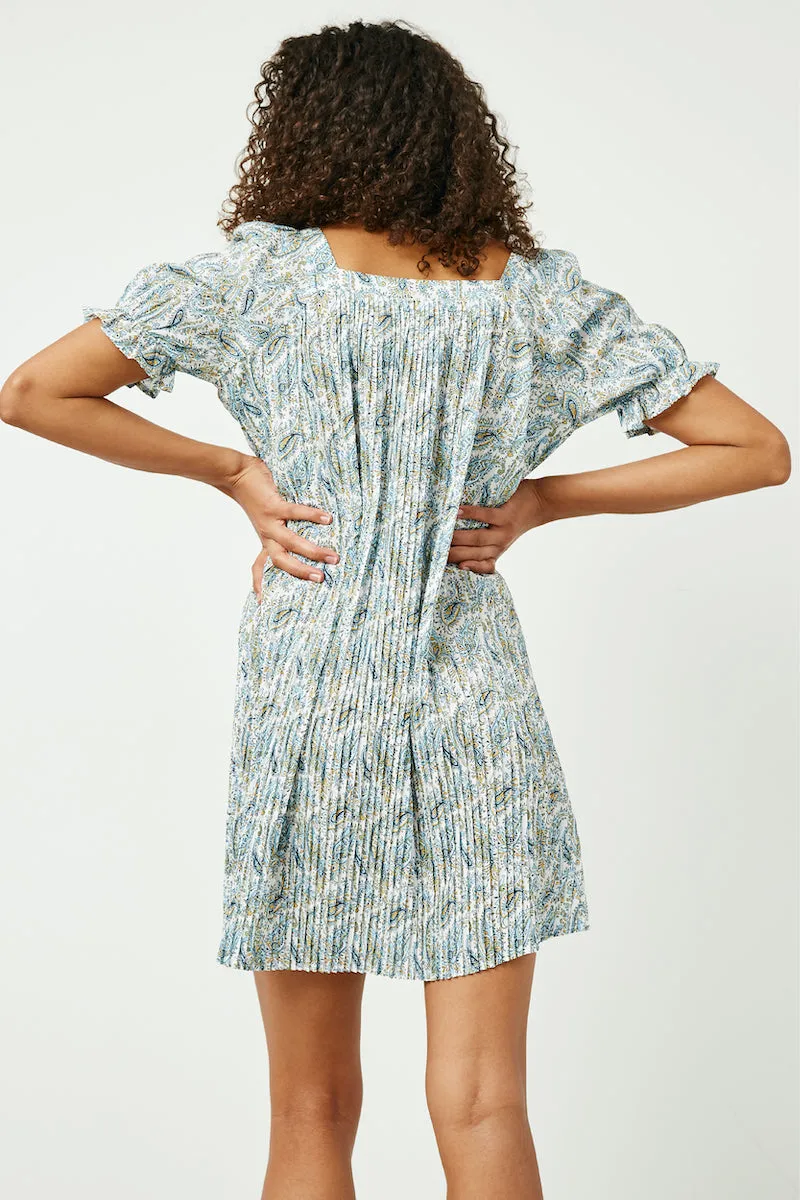 Womens Square Neck Pleated Paisley Dress sold by Hayden product image thumbnail 4