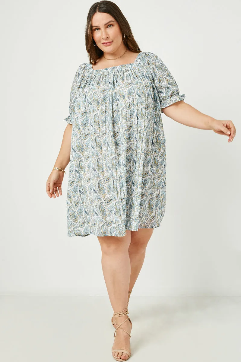 Womens Square Neck Pleated Paisley Dress sold by Hayden product image thumbnail 2