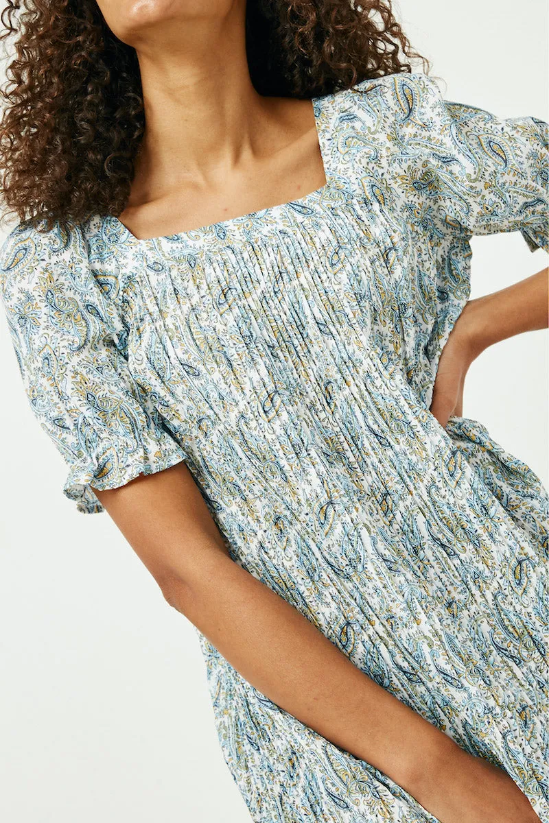 Womens Square Neck Pleated Paisley Dress sold by Hayden product image thumbnail 3