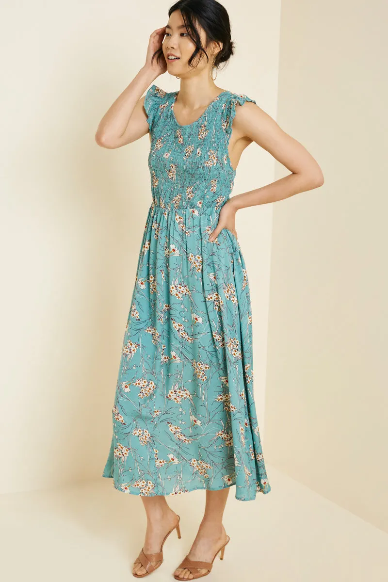 Womens Floral Smock Pocket Maxi Dress sold by Hayden product image thumbnail 3