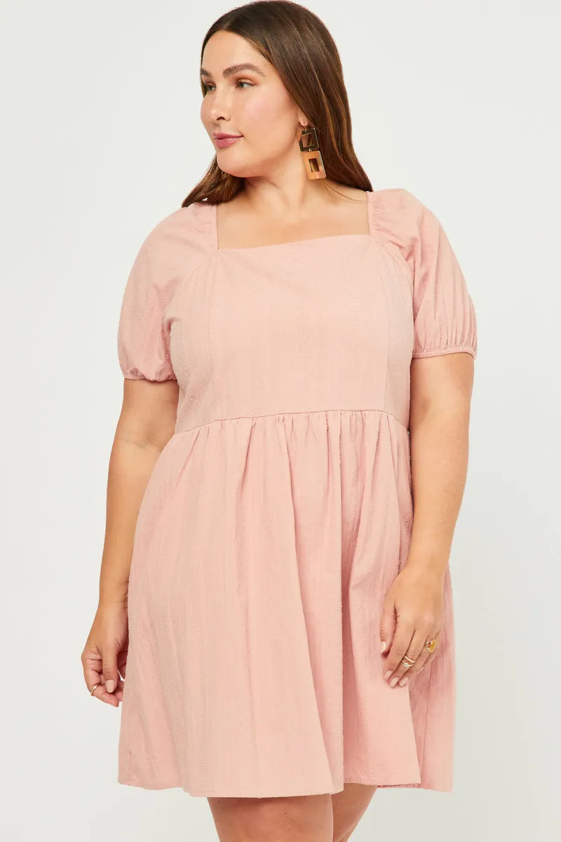 Womens Square Neck Textured Smocked Back Dress sold by Hayden product image thumbnail 2