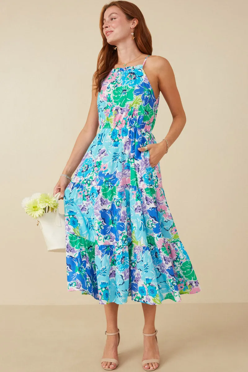 Womens Tropical Floral Square Halter Neck Dress sold by Hayden product image thumbnail 2