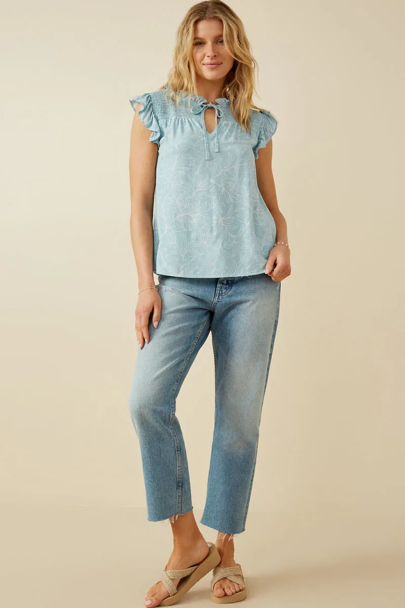 Womens Botanical Print Smocked Yoke Top sold by Hayden product image thumbnail 2
