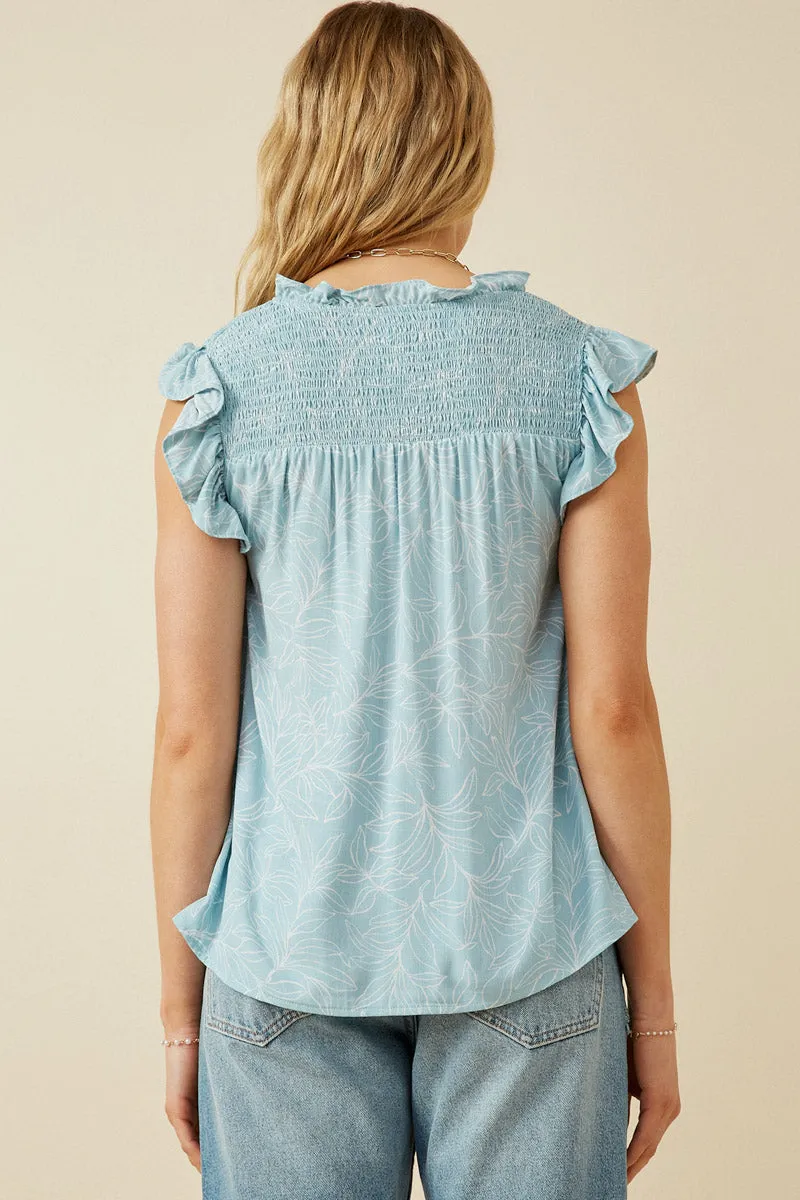 Womens Botanical Print Smocked Yoke Top sold by Hayden product image thumbnail 4