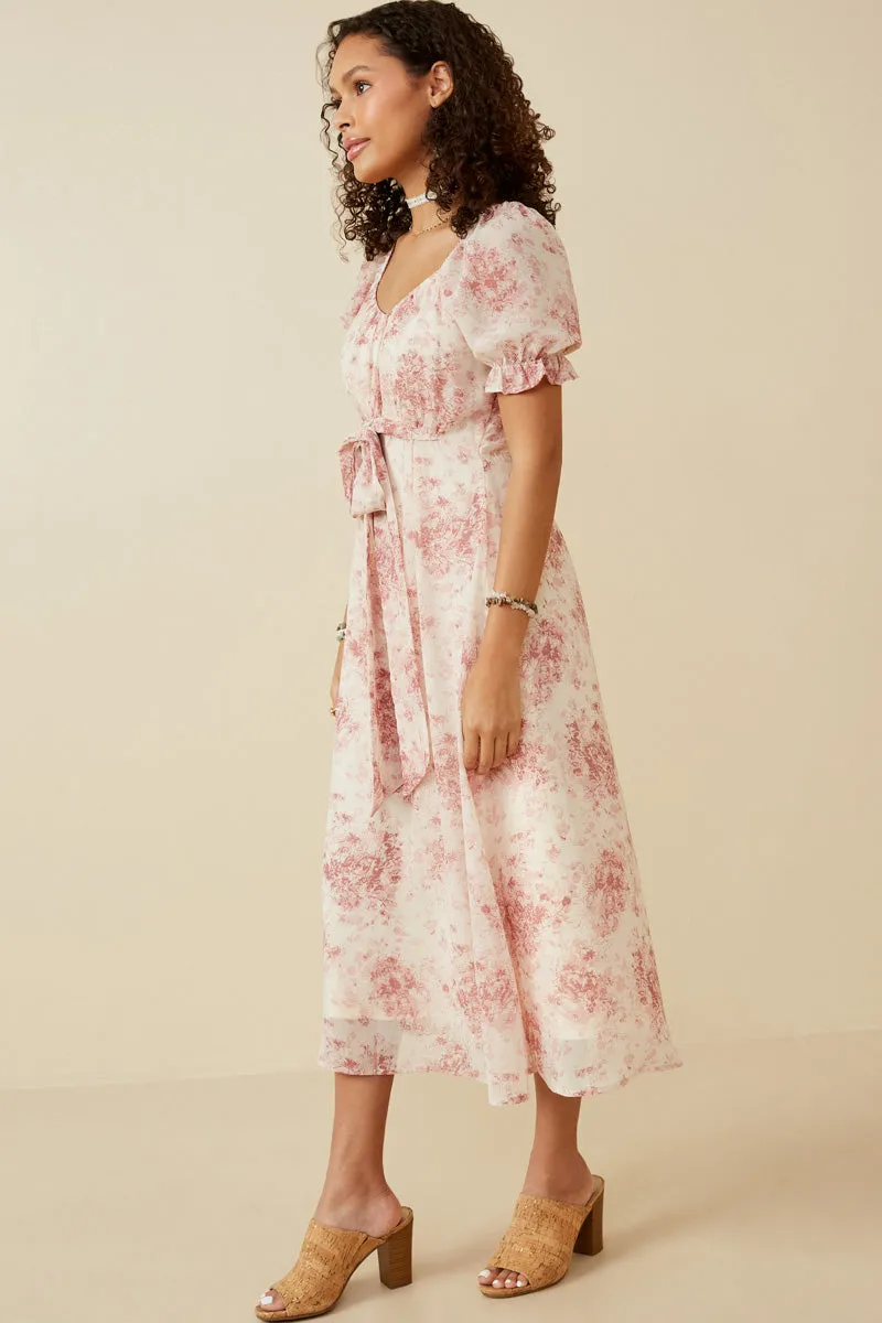 Womens Wrapped Bow Back Smocked Chiffon Dress sold by Hayden product image thumbnail 3