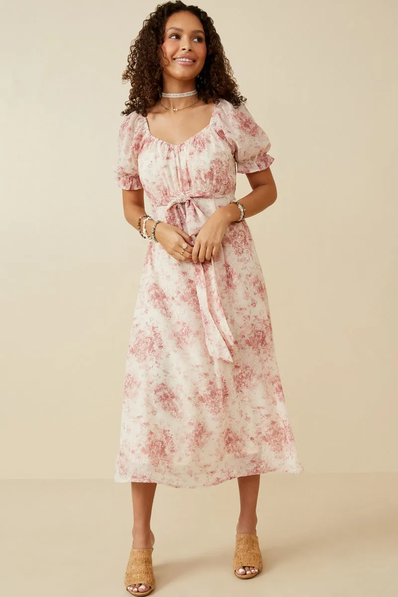 Womens Wrapped Bow Back Smocked Chiffon Dress sold by Hayden