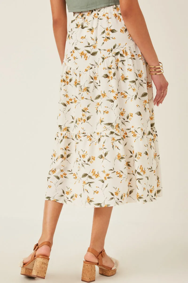 Womens Floral Elastic Waist Midi Skirt sold by Hayden product image thumbnail 5