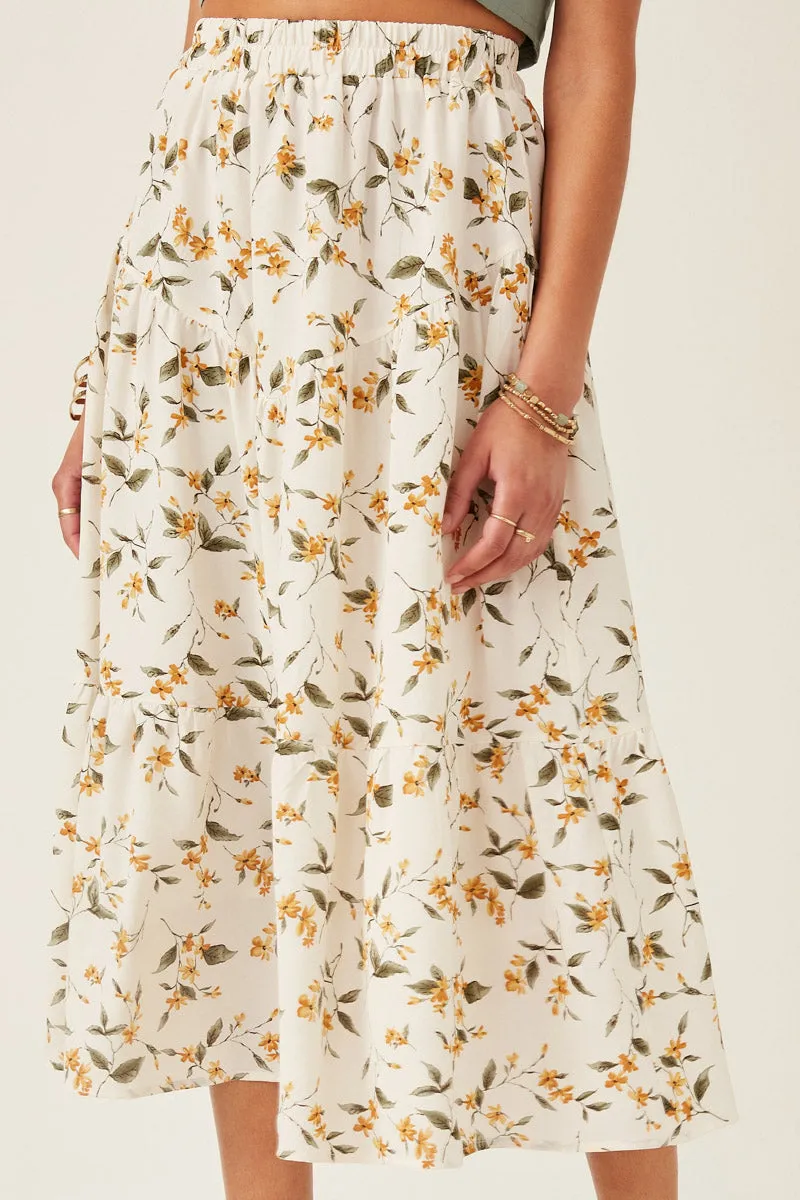Womens Floral Elastic Waist Midi Skirt sold by Hayden product image thumbnail 3