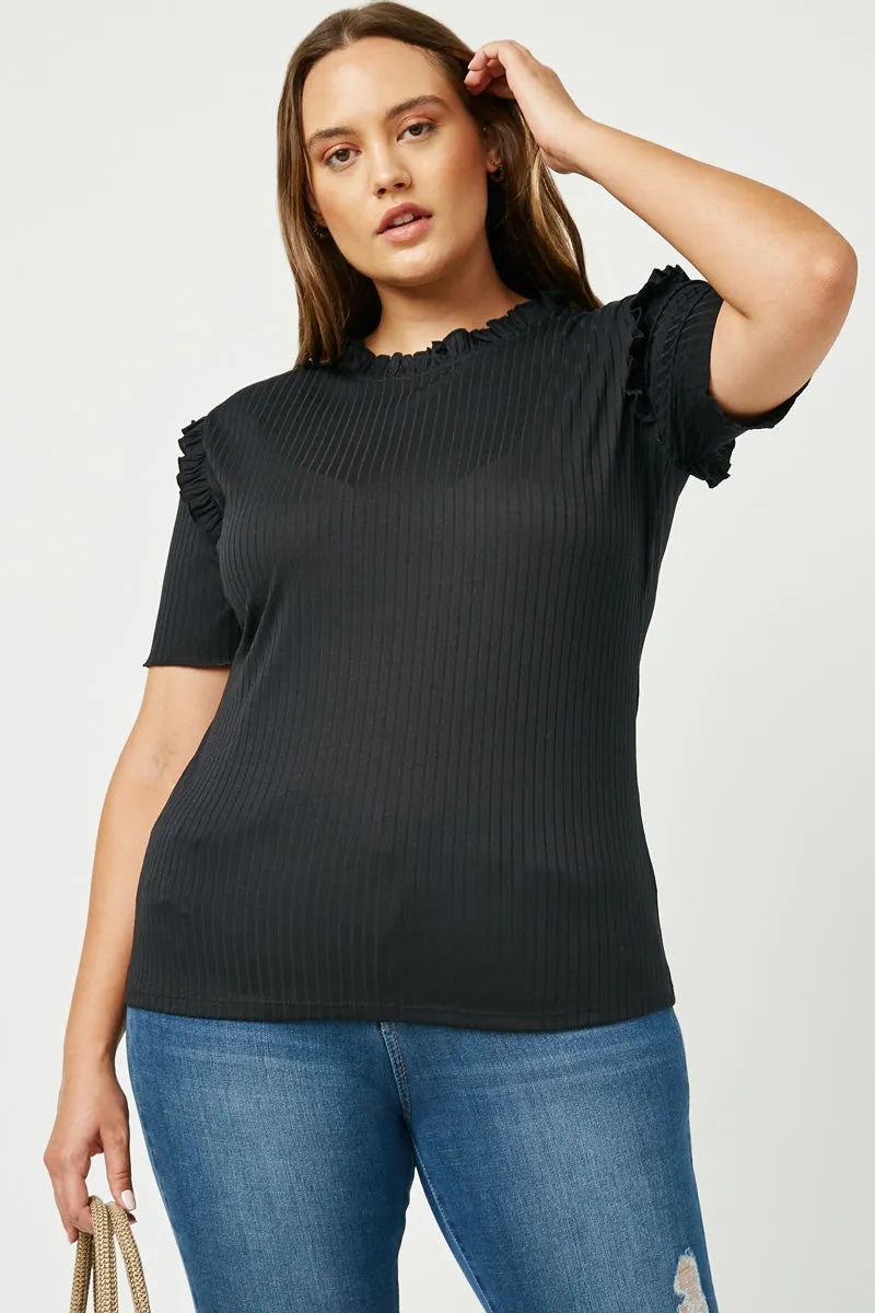 Womens Ruffle Collar Knit Top sold by Hayden product image thumbnail 5