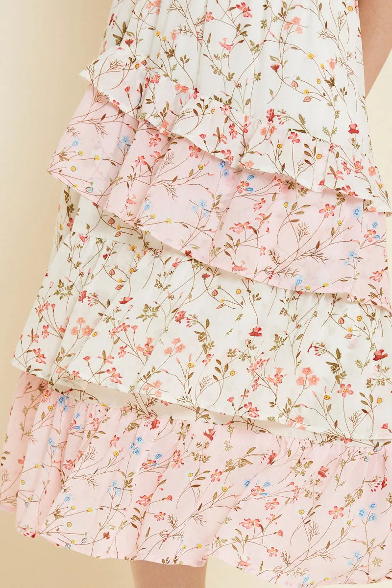 Womens Tiered Ruffle Floral Midi Skirt sold by Hayden product image thumbnail 5