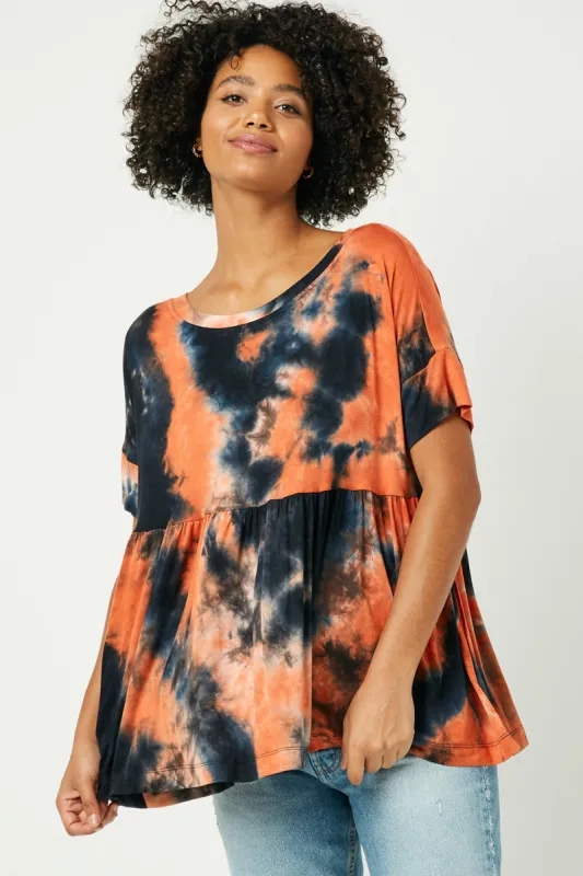 Womens Tie Dye Peplum Tee sold by Hayden