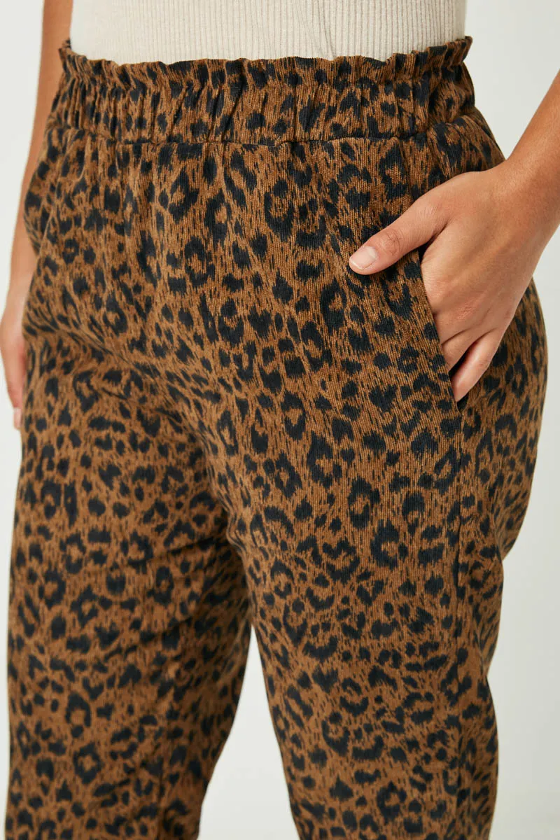 Womens Animal Print Elastic Waist Corduroy Pants sold by Hayden product image thumbnail 3