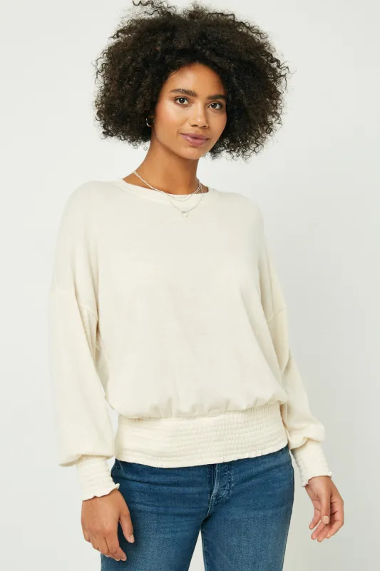 Womens Smocking Detailed Knit Top sold by Hayden