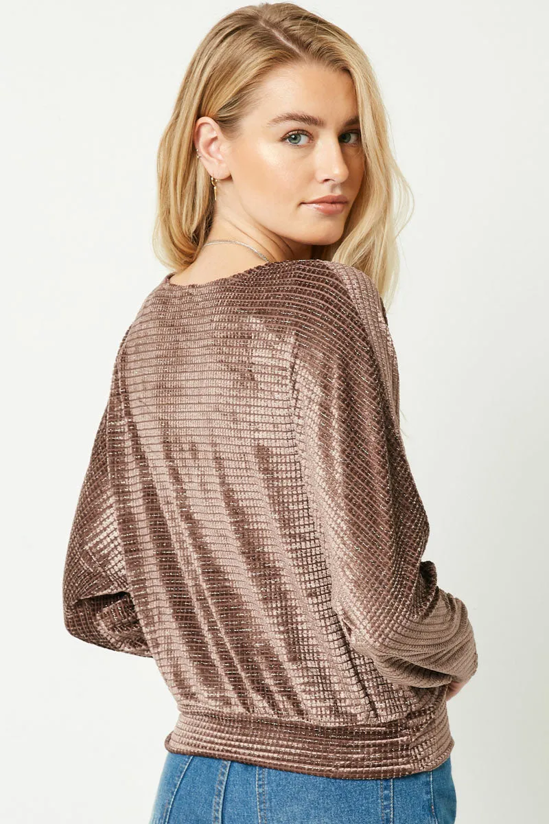 Womens Surplice Textured Velvet Top sold by Hayden product image thumbnail 4