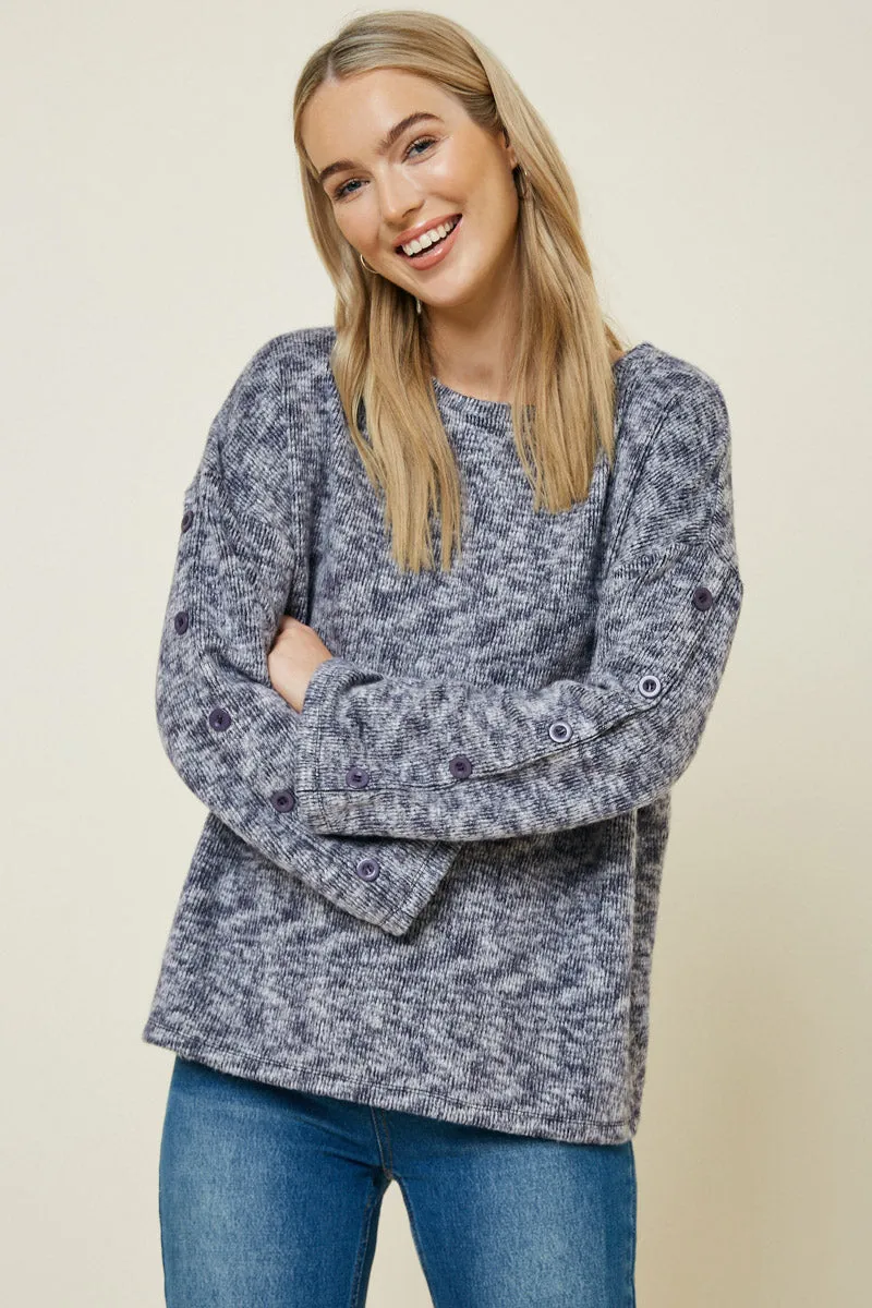 Womens Button Sleeve Brushed Knit Sweater sold by Hayden product image thumbnail 5