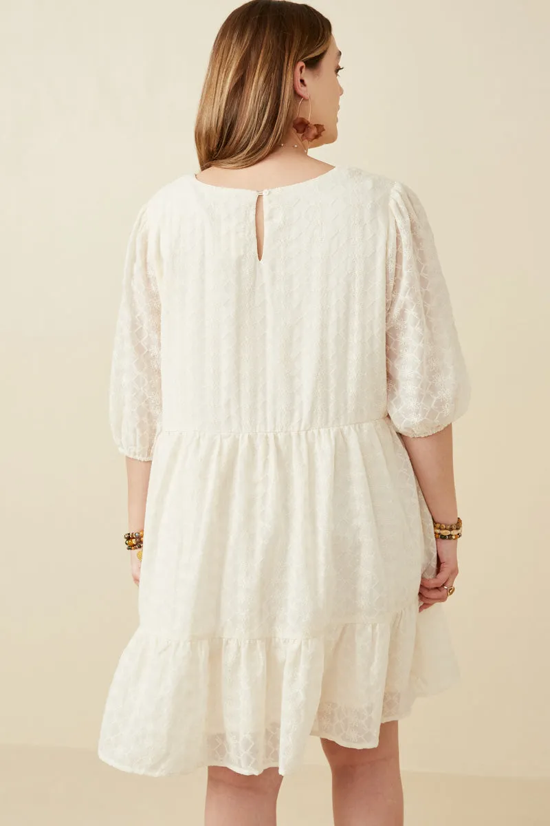 Womens Crochet Detail Scoop Neck Tiered Dress sold by Hayden product image thumbnail 3