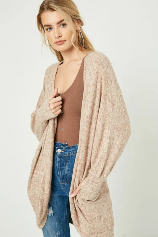 Womens Banded Dolman Sleeve Open Cardigan sold by Hayden