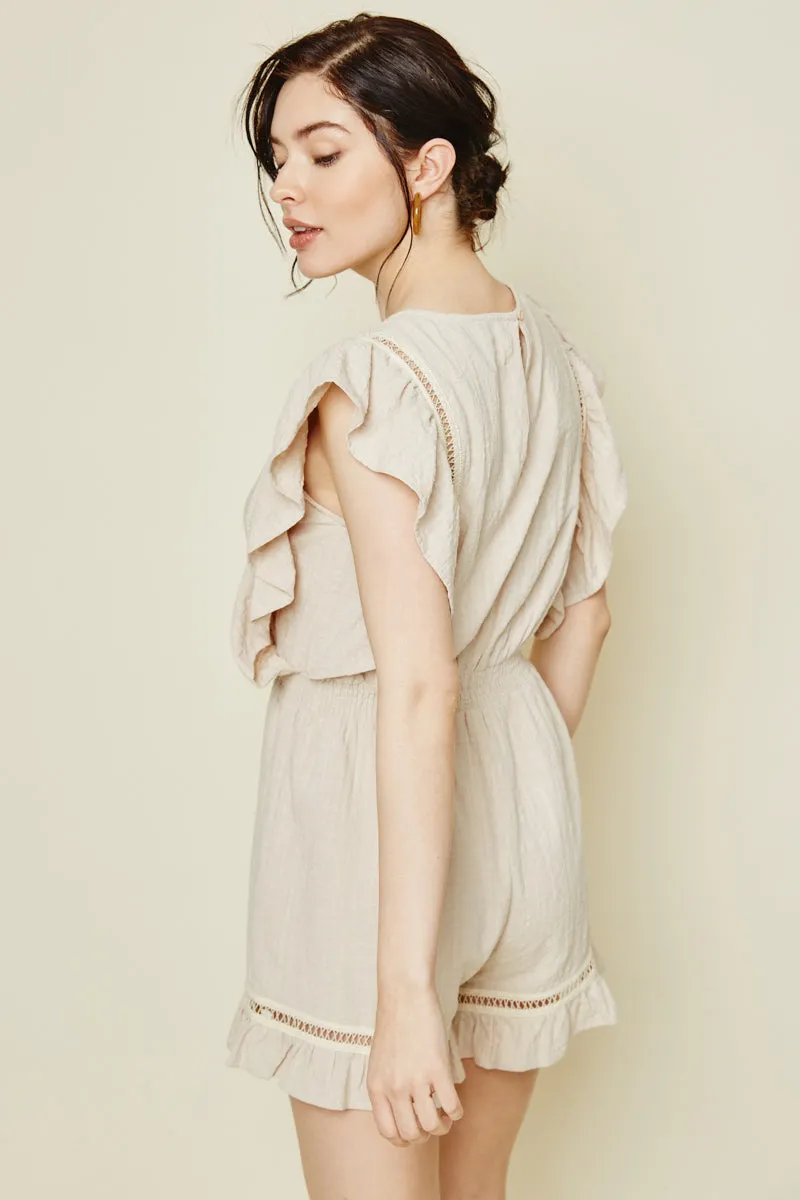 Womens Ruffle Smock Waist Romper sold by Hayden product image thumbnail 2