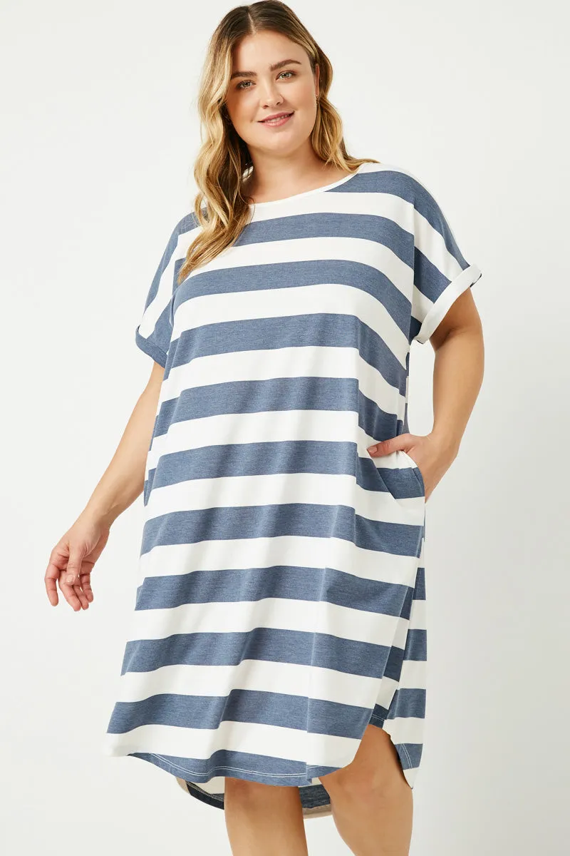 Womens Scoop Neck Stripe Knit Dress sold by Hayden product image thumbnail 2