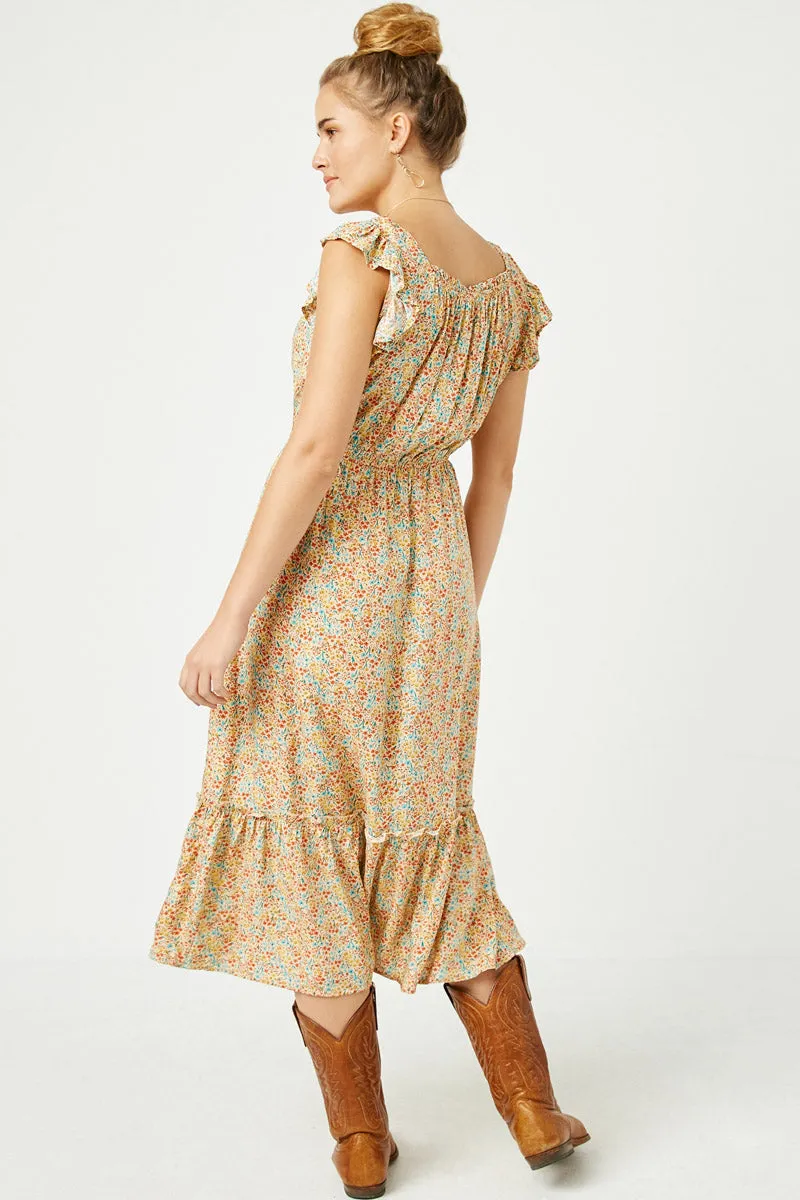 Womens Floral Tiered Ruffle Sleeveless Dress sold by Hayden product image thumbnail 5