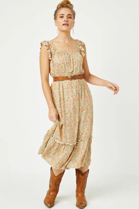 Womens Floral Tiered Ruffle Sleeveless Dress sold by Hayden