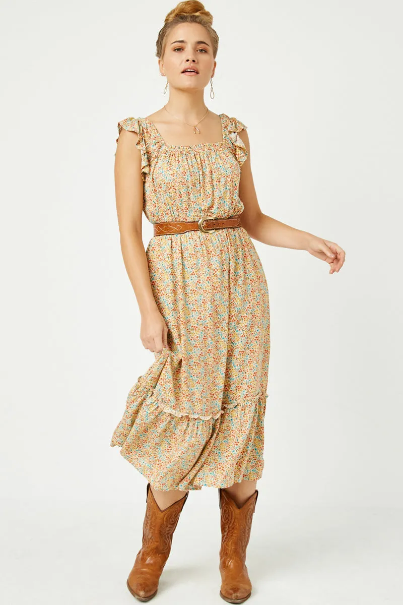 Womens Floral Tiered Ruffle Sleeveless Dress sold by Hayden