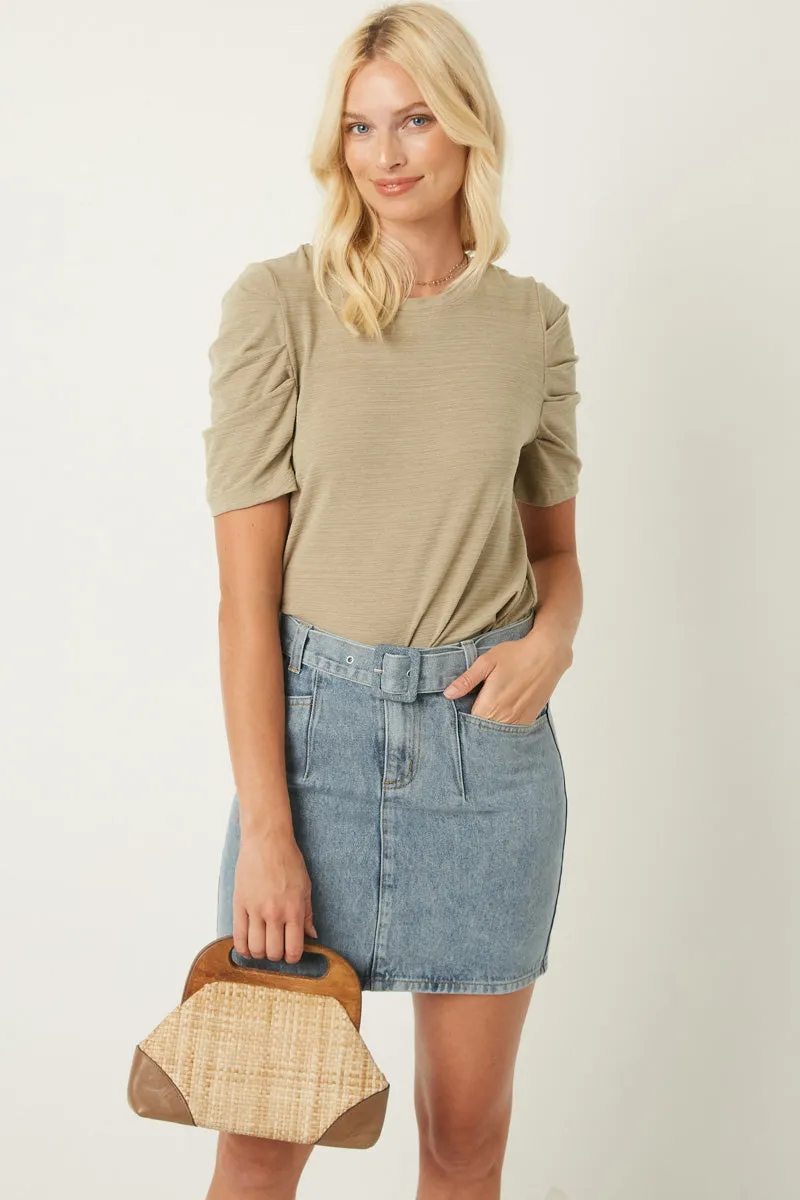 Womens Belted Denim Skirt sold by Hayden