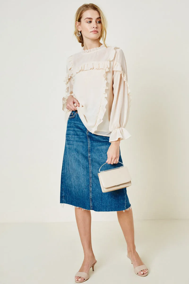 Womens Sheer Ruffle Blouse sold by Hayden product image thumbnail 3