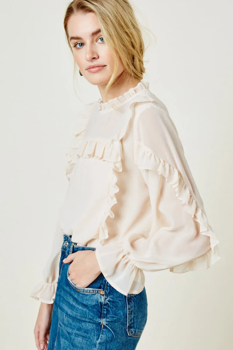 Womens Sheer Ruffle Blouse sold by Hayden product image thumbnail 4