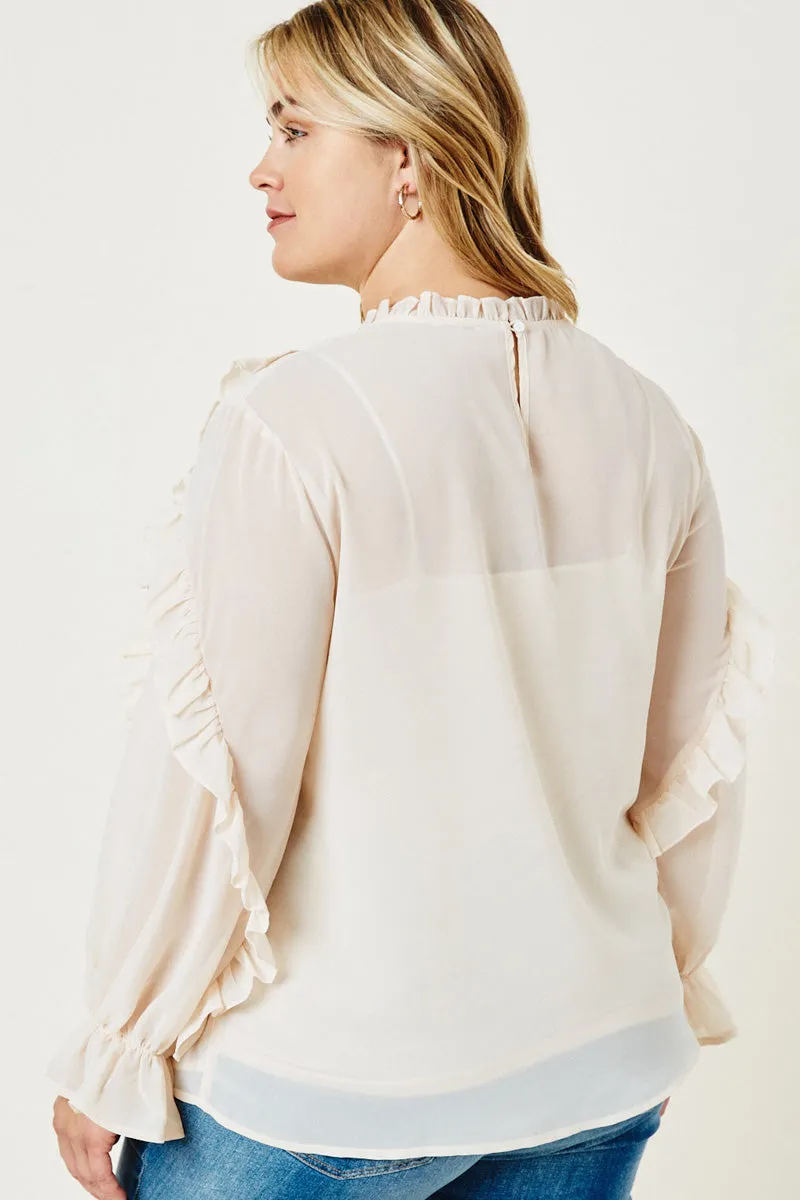 Womens Sheer Ruffle Blouse sold by Hayden product image thumbnail 5