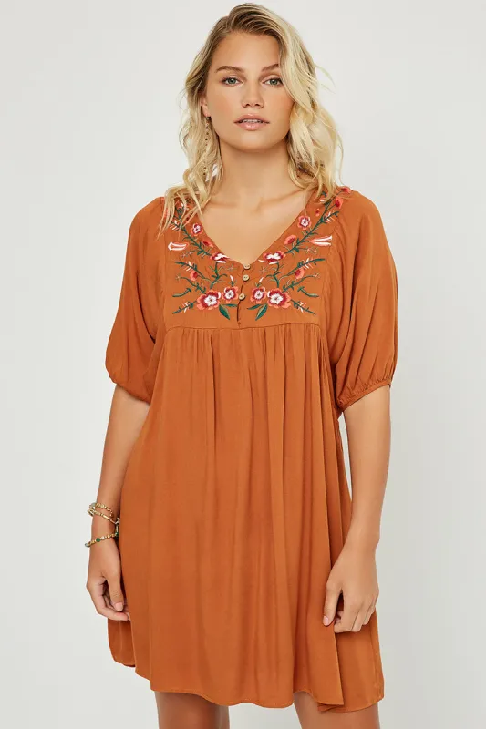 Womens Floral Embroidered Shift Dress sold by Hayden