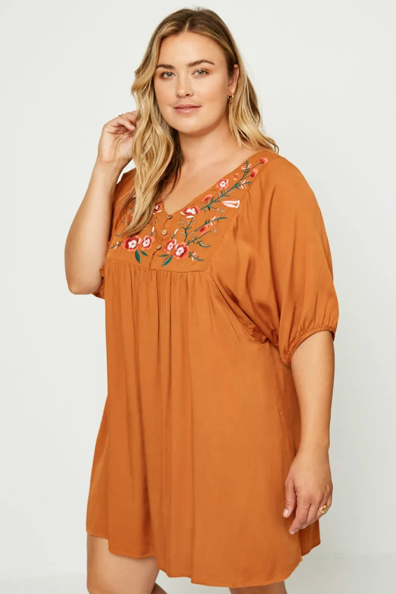 Womens Floral Embroidered Shift Dress sold by Hayden product image thumbnail 2